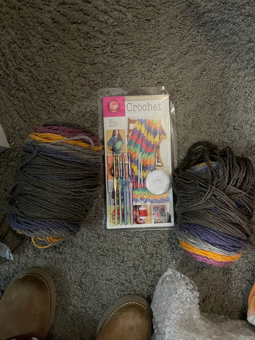Crochet Kit with Multicolor Yarn - Home Art